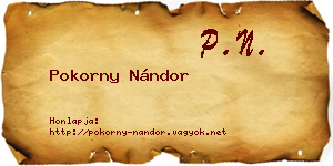 Pokorny Nándor névjegykártya